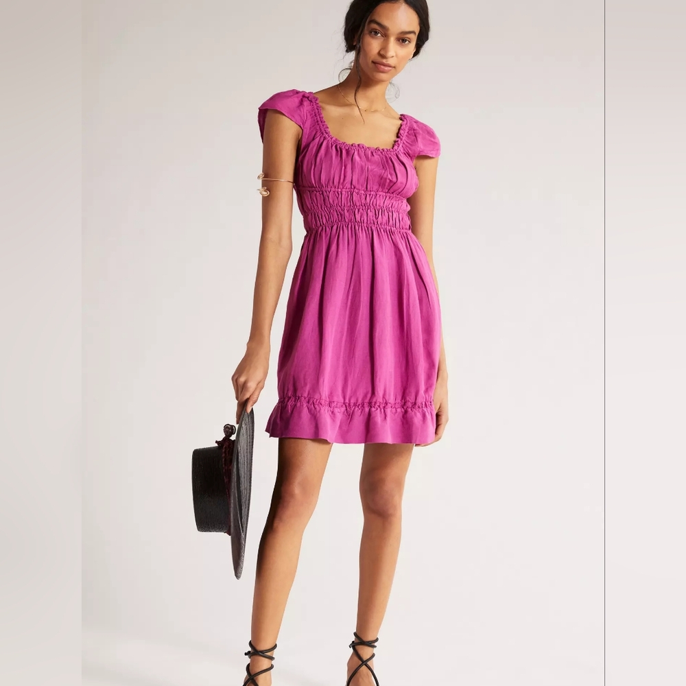 ANTHROPOLOGIE Smocked Waist Mini Dress